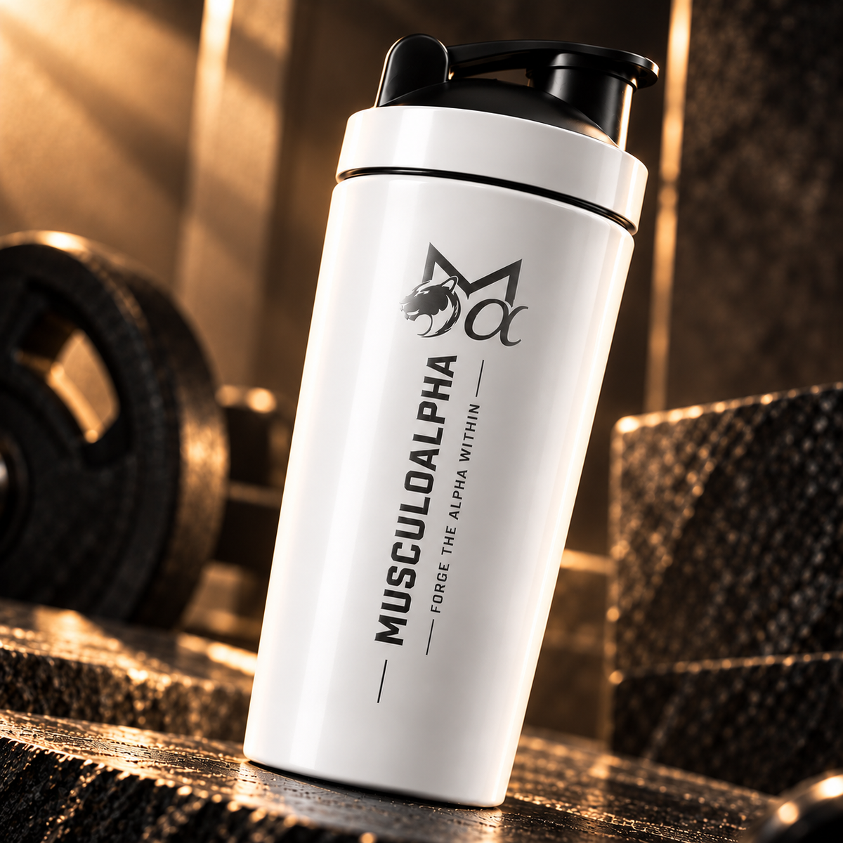 Alpha Premium Protein Shaker (White)