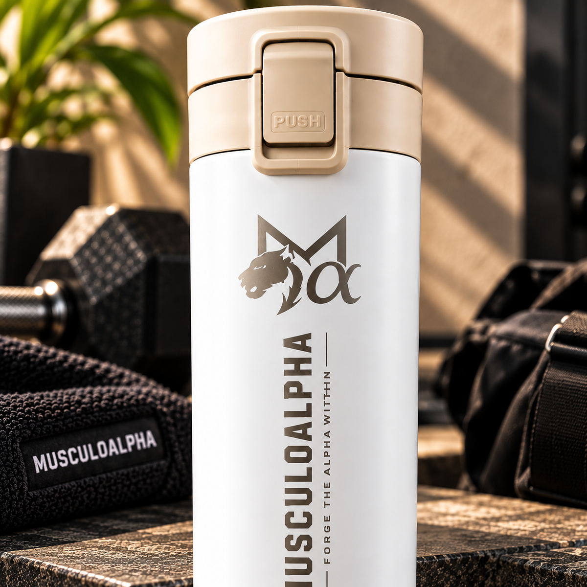 Alpha Brew Coffee Tumbler ( White )