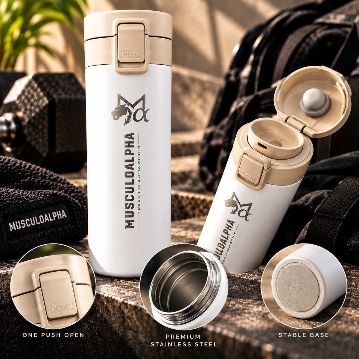 Alpha Brew Coffee Tumbler ( White )