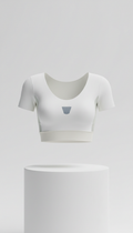 Porcelain White Technical Crop Top