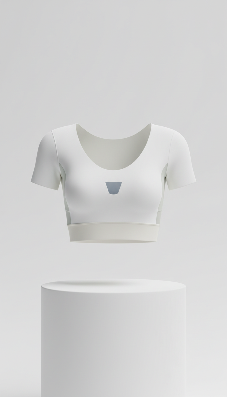 Porcelain White Technical Crop Top